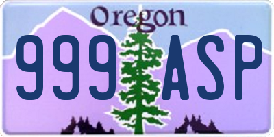 OR license plate 999ASP