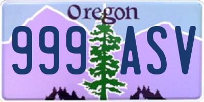 OR license plate 999ASV