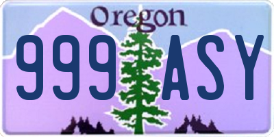 OR license plate 999ASY