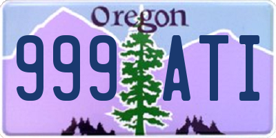 OR license plate 999ATI