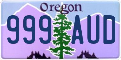 OR license plate 999AUD