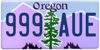 OR license plate 999AUE