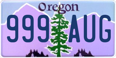 OR license plate 999AUG