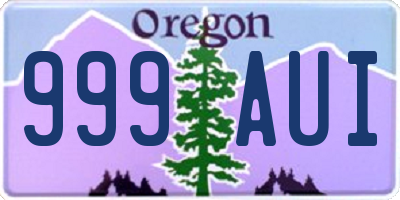 OR license plate 999AUI