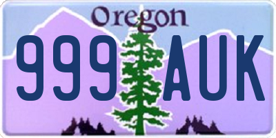 OR license plate 999AUK