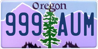 OR license plate 999AUM