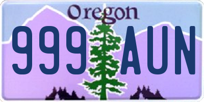 OR license plate 999AUN