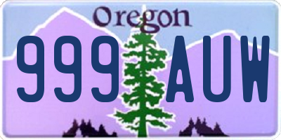 OR license plate 999AUW