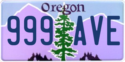 OR license plate 999AVE