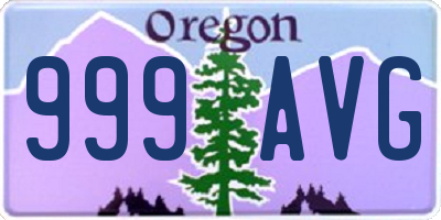 OR license plate 999AVG