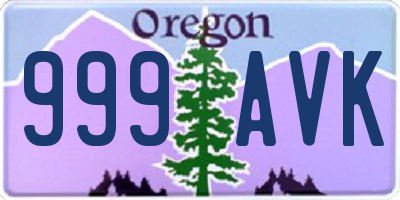 OR license plate 999AVK