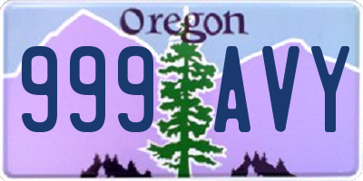 OR license plate 999AVY
