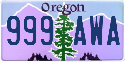 OR license plate 999AWA