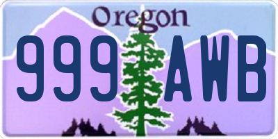 OR license plate 999AWB