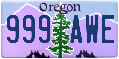 OR license plate 999AWE