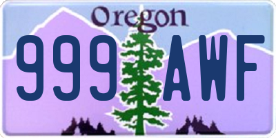 OR license plate 999AWF