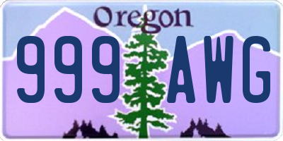OR license plate 999AWG