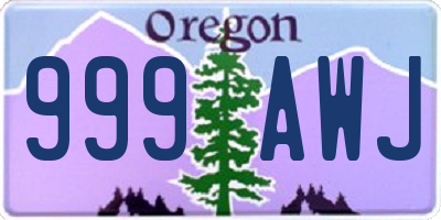 OR license plate 999AWJ