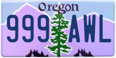 OR license plate 999AWL