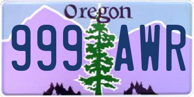 OR license plate 999AWR