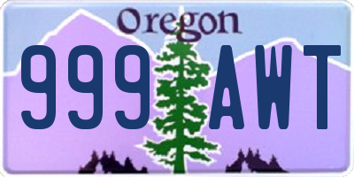 OR license plate 999AWT