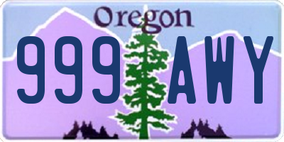 OR license plate 999AWY