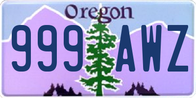 OR license plate 999AWZ