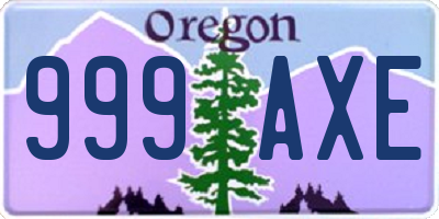 OR license plate 999AXE