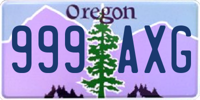 OR license plate 999AXG