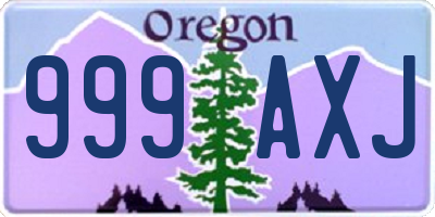OR license plate 999AXJ