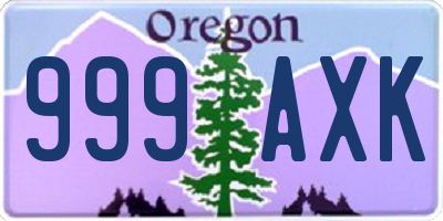 OR license plate 999AXK