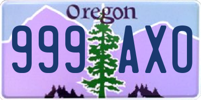 OR license plate 999AXO