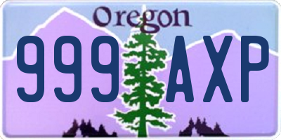 OR license plate 999AXP