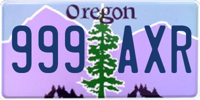 OR license plate 999AXR