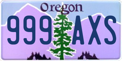 OR license plate 999AXS