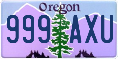 OR license plate 999AXU