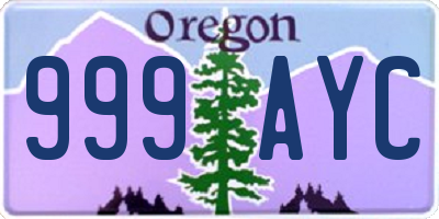 OR license plate 999AYC