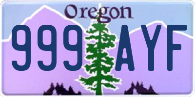 OR license plate 999AYF
