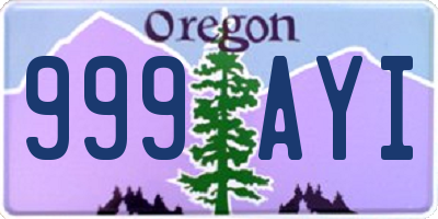 OR license plate 999AYI