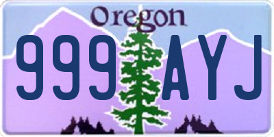 OR license plate 999AYJ