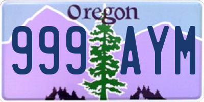 OR license plate 999AYM