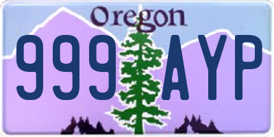 OR license plate 999AYP