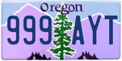 OR license plate 999AYT