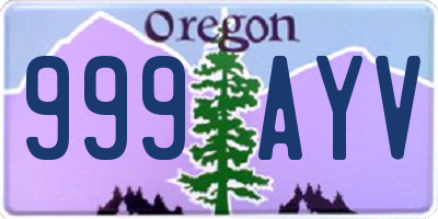OR license plate 999AYV