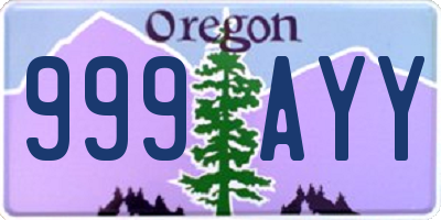 OR license plate 999AYY