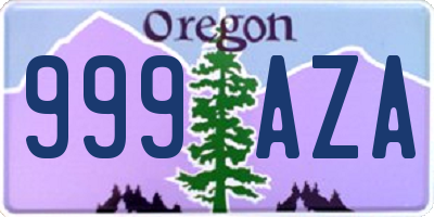 OR license plate 999AZA