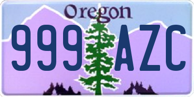 OR license plate 999AZC