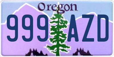 OR license plate 999AZD
