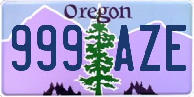 OR license plate 999AZE