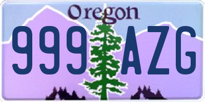 OR license plate 999AZG